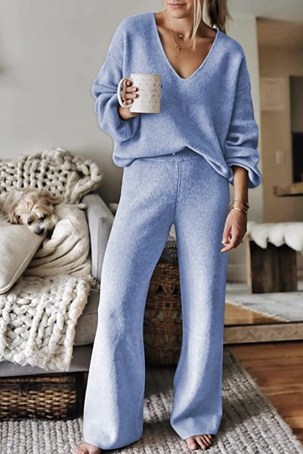 Women's 2 Piece Set Comfy Suit Knitted Sweater Loungewear Soft