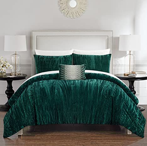 Westmont 4 Piece Comforter Set Crushed Velvet Bedding