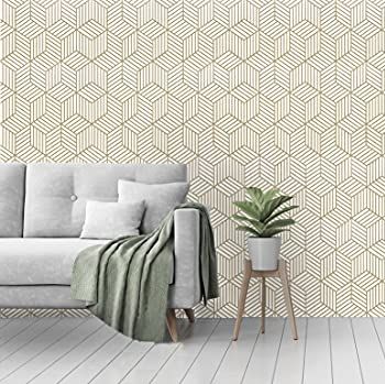 Gold and white geometric