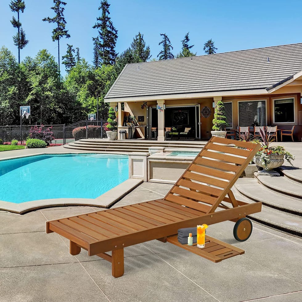 Hardwood Patio Sun Lounger