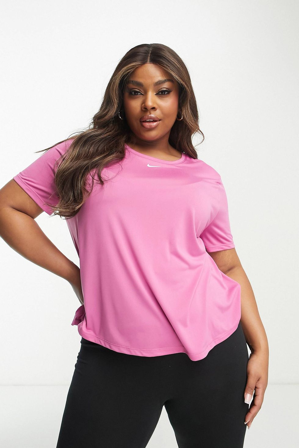 Nike One Training Plus dri fit t-shirt in fuschia pink