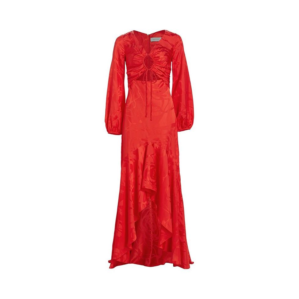 Charlize High-Low Jacquard Dress