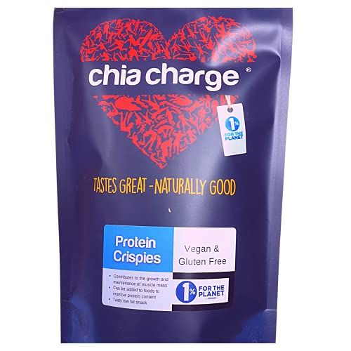 Chia Charge Soya Crispies - High Protein Snacks for Adults and Kids - Healthy, Gluten Free Vegan Snack - Low Fat Food, No Sugar Crispies (250g)