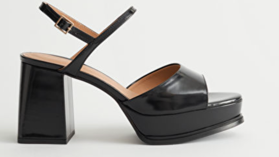 Leather Slingback Platform Sandals
