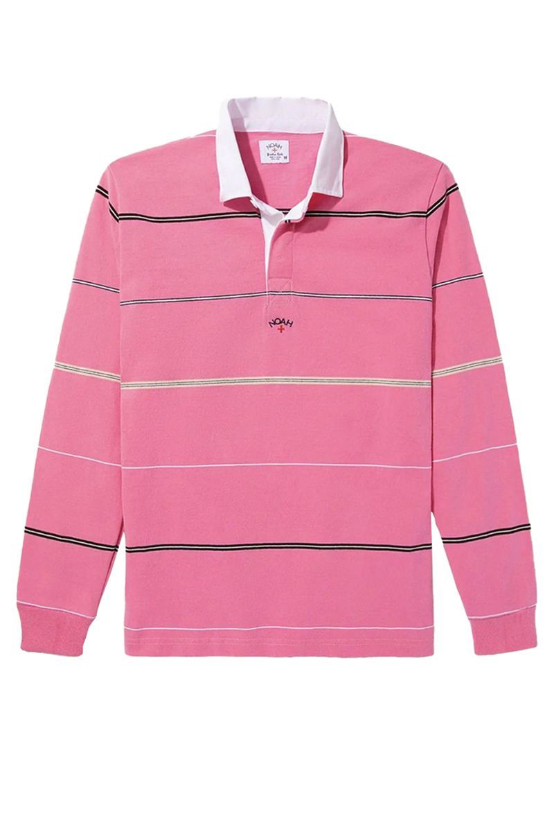 Pink Striped Rugby Polo