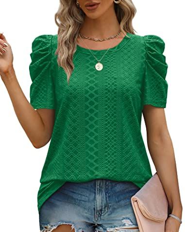 Short Sleeve Green Knit Top