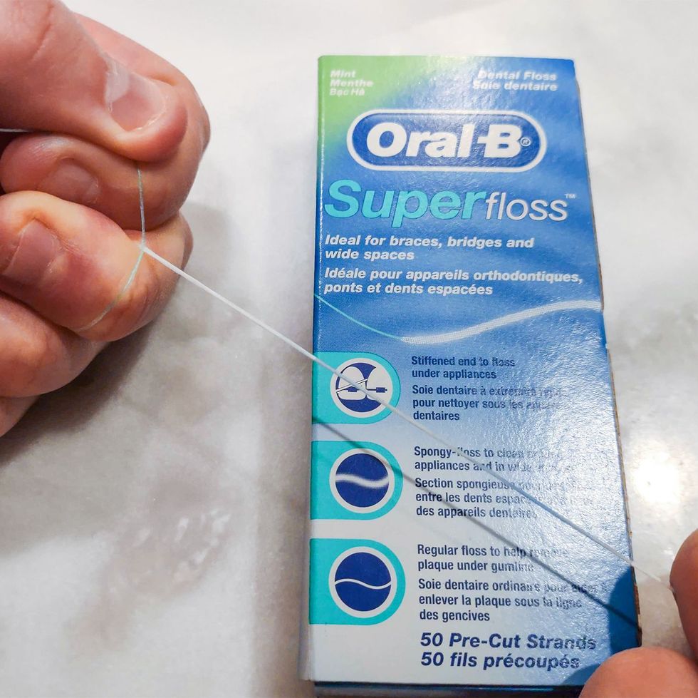 Oral-B Super Floss Mint Dental Floss for Braces Bridges - 50 Strips (Pack  of 12)