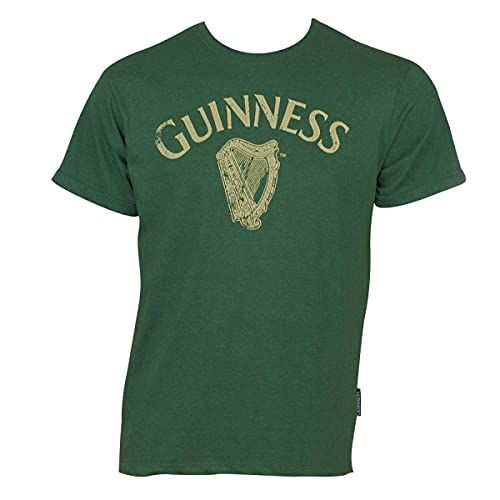 Guinness Men's Green Cotton Vintage Harp T-Shirt