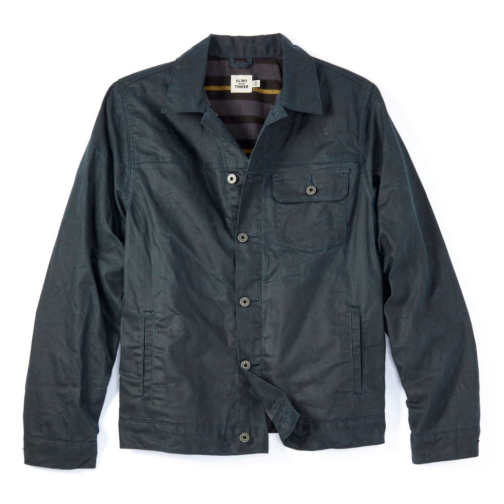 Flannel-Lined Waxed Trucker Jacket