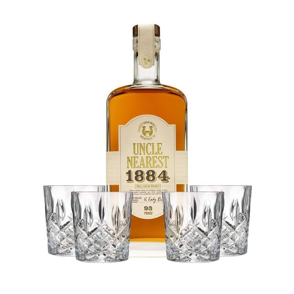 1884 Small Batch Whiskey with 4 Old Fashioned Glasses