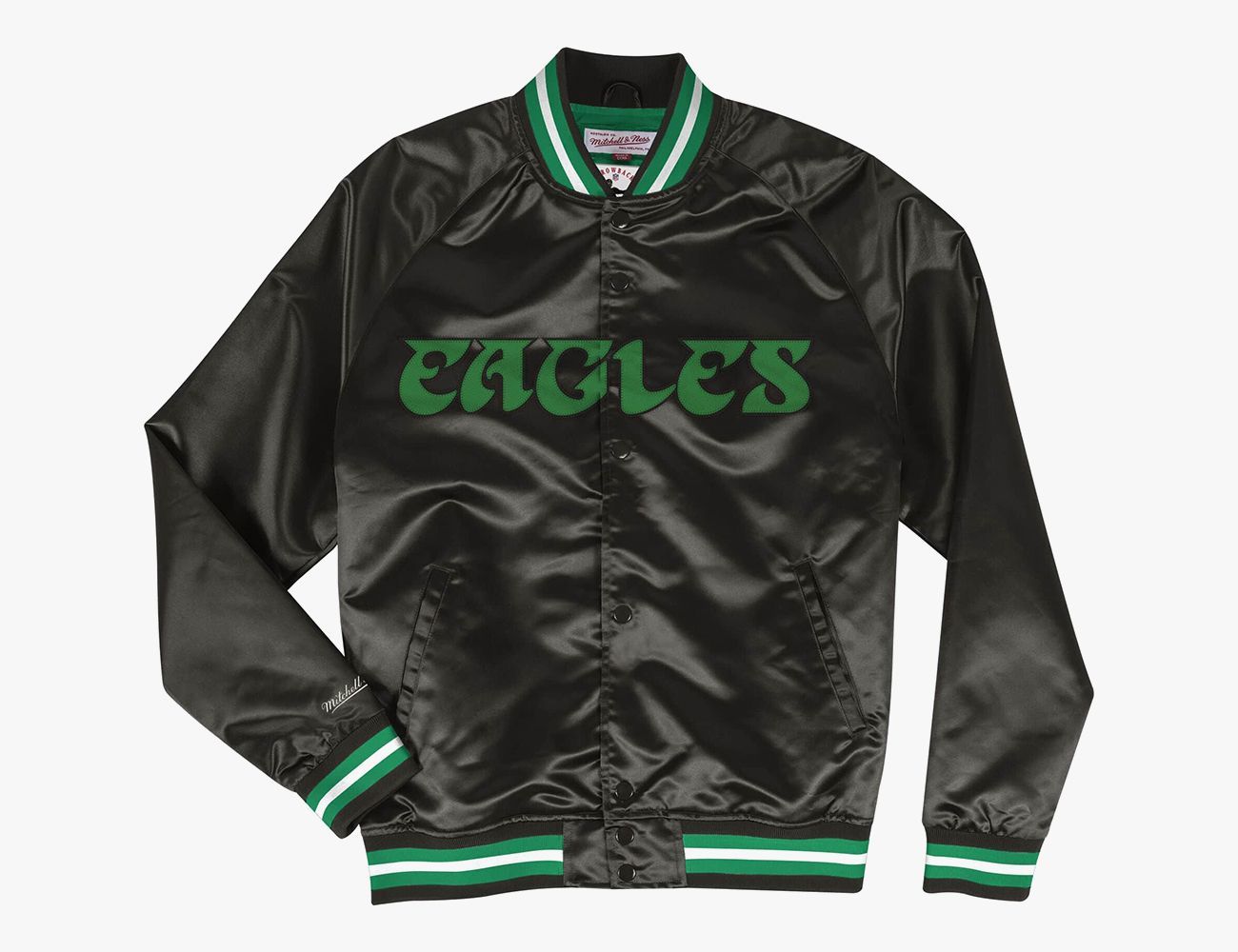 Men's Mitchell & Ness Silver Philadelphia Eagles Game Satin Full