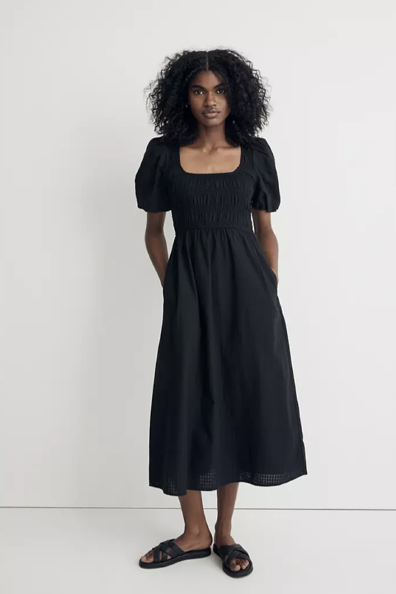 Lucie Puff-Sleeve Midi Dress