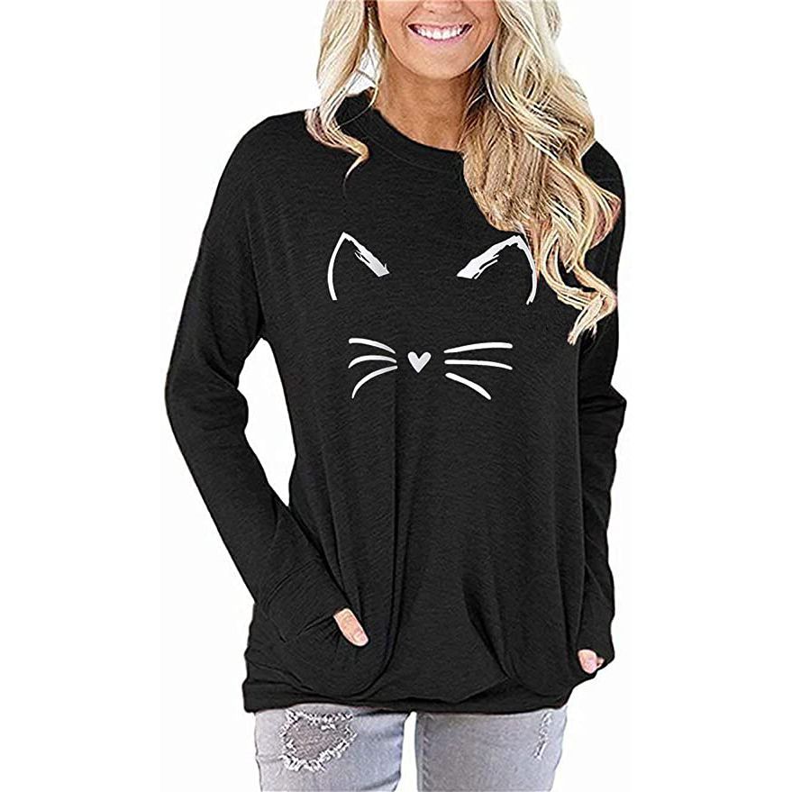 Cat Print Pullover