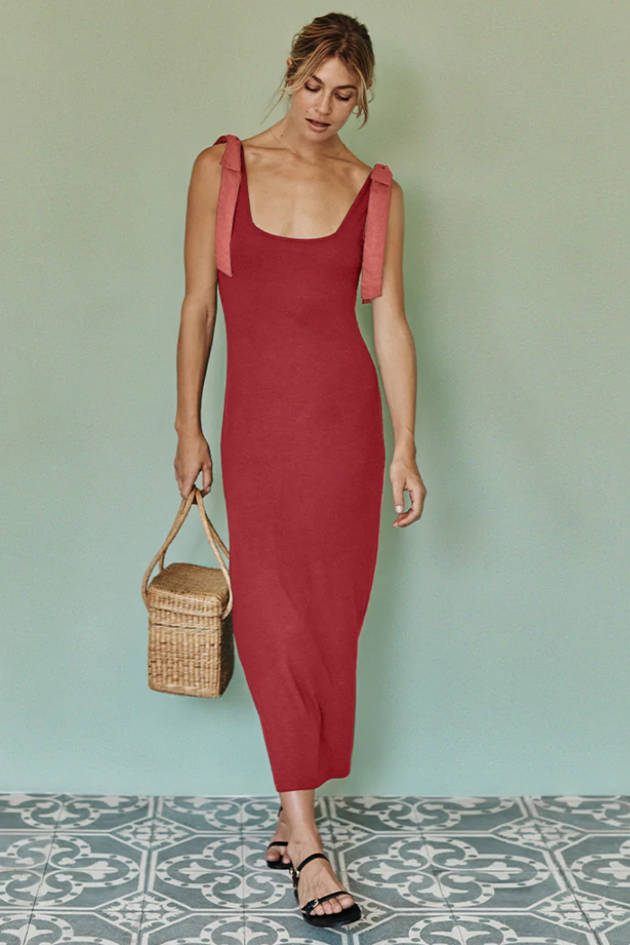 The Softest Ribbed Tie-Shoulder Maxi Dress The Softest Ribbed Tie-Shoulder Maxi Dress