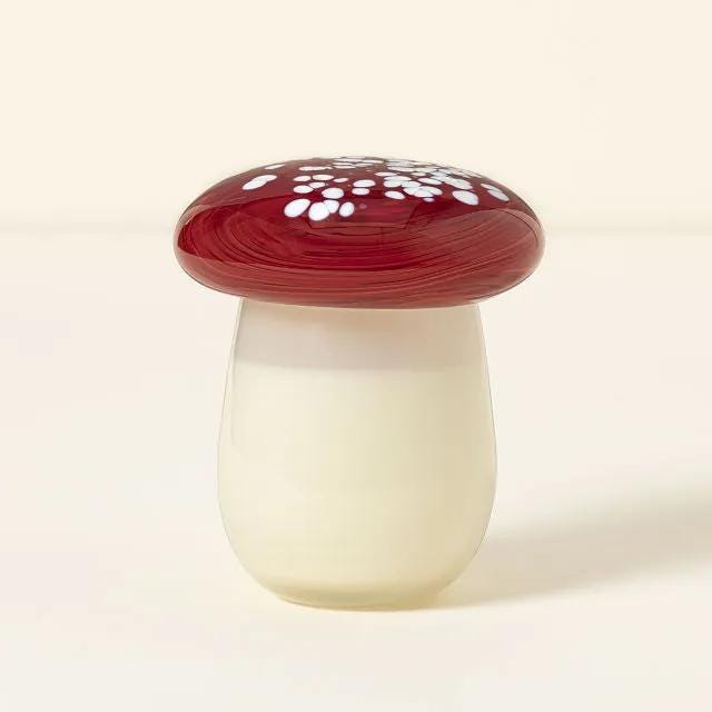 Blown Glass Mushroom Cap Candle