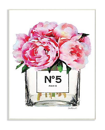 Glam Paris Vase with Pink Peony Wall Plaque Art