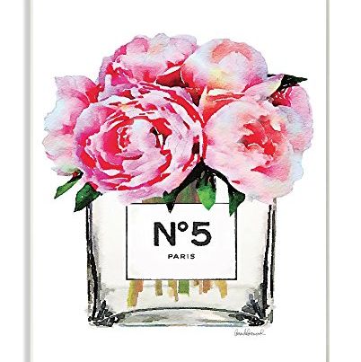 Glam Paris Vase with Pink Peony Wall Plaque Art