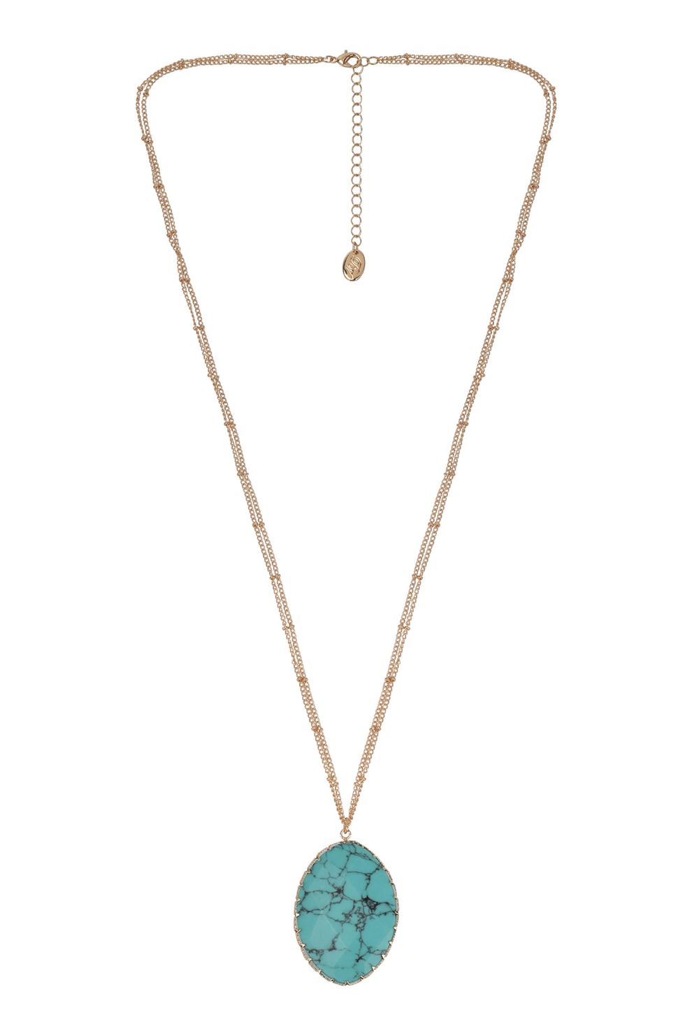 The Pioneer Woman Turquoise Stone and Gold Pendant Necklace