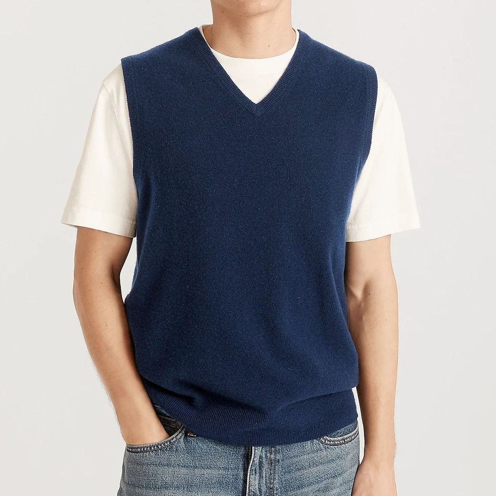 Men's Sweater Vest V Neck Button Cardigan Sleeveless Basic Knitted Work  Casual