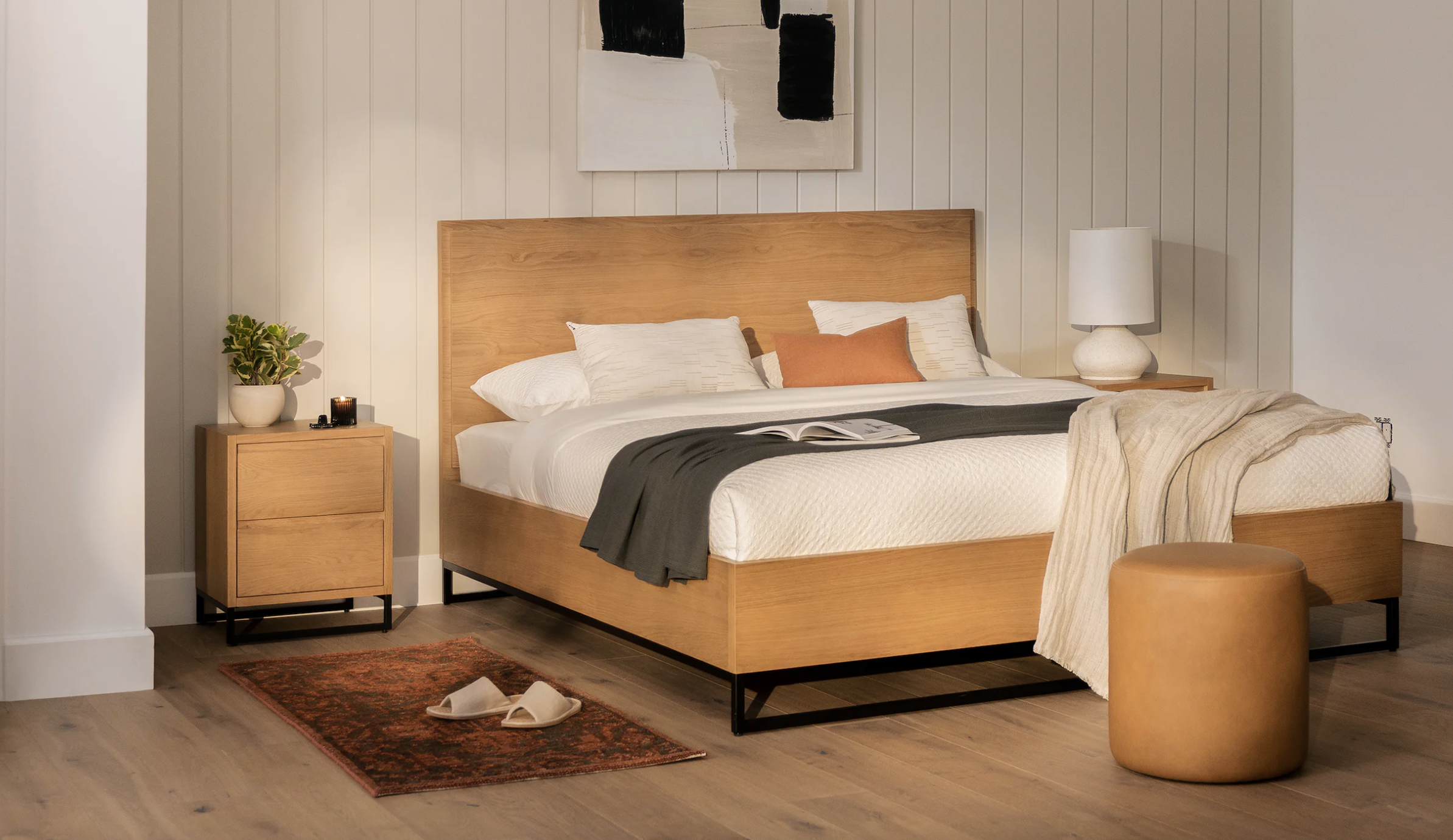 Magnel Oak 2-Drawer Nightstand