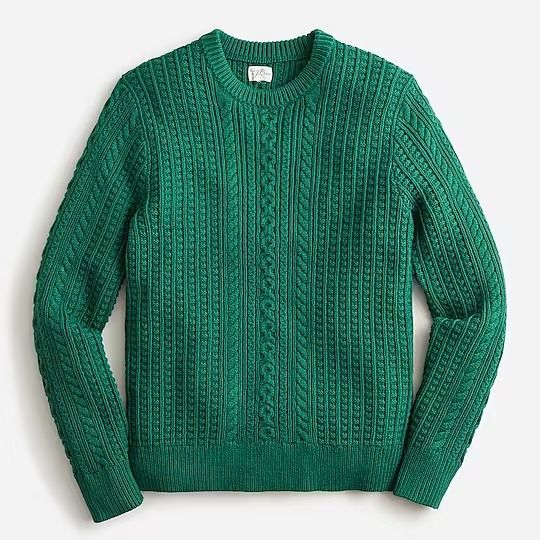 Cotton Cable-knit Crewneck Sweater