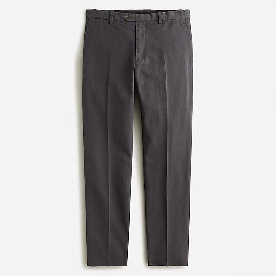 Slim-fit Garment-dyed Cotton-linen Chino Suit Pant
