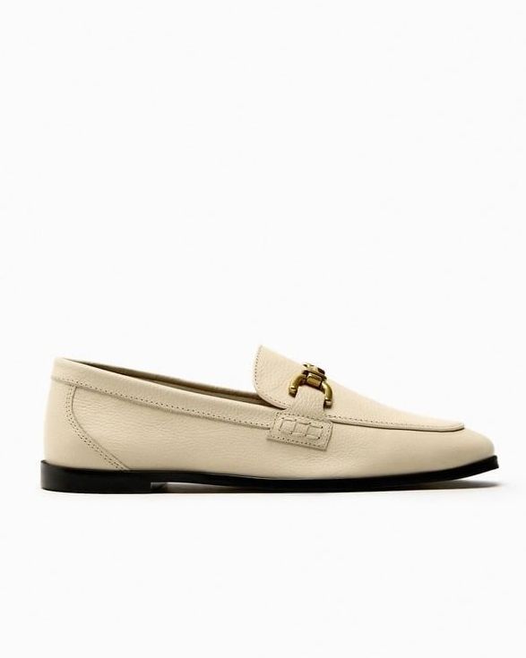 Soft leather loafers with buckle