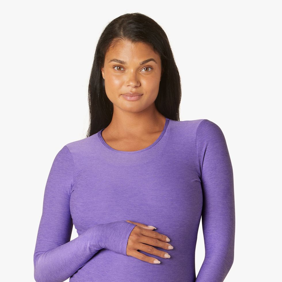 Mauve Ribbed Long Sleeve Wrap Maternity Nursing Top– PinkBlush