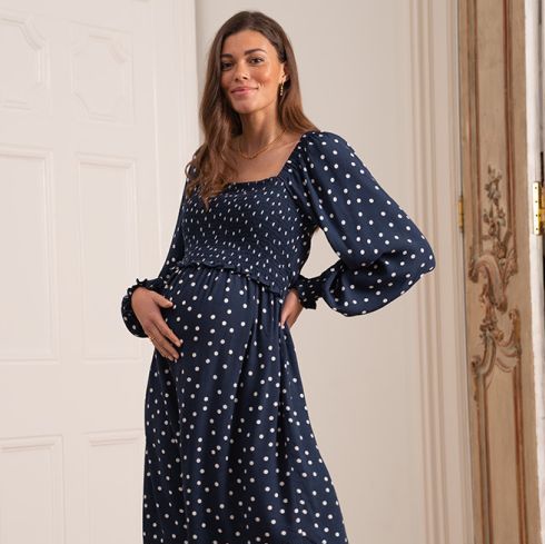 Navy Spot Maternity & Nursing Short Pyjama Set