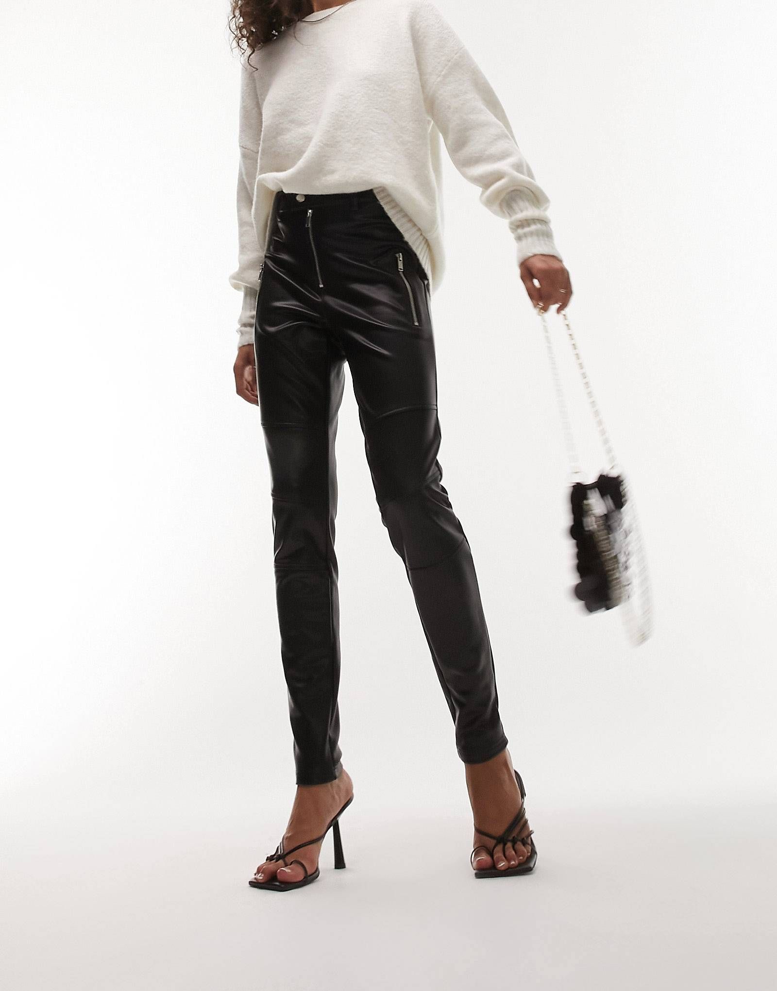 Leather pants on trend  Fashion outfits Fashion Wide leg outfit