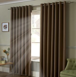Blackout Ready Made Eyelet Curtains Beige
