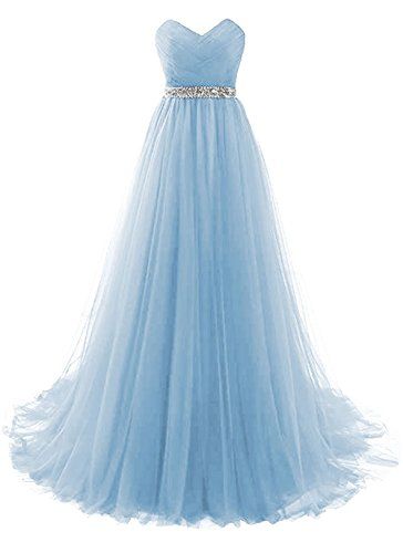 Baby Blue Sweetheart Neckline Dress