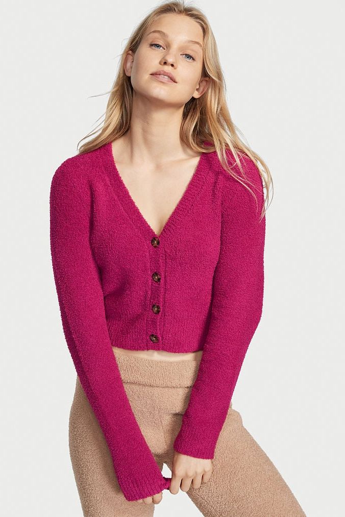 Cozy Knit Cropped Cardigan Sweater