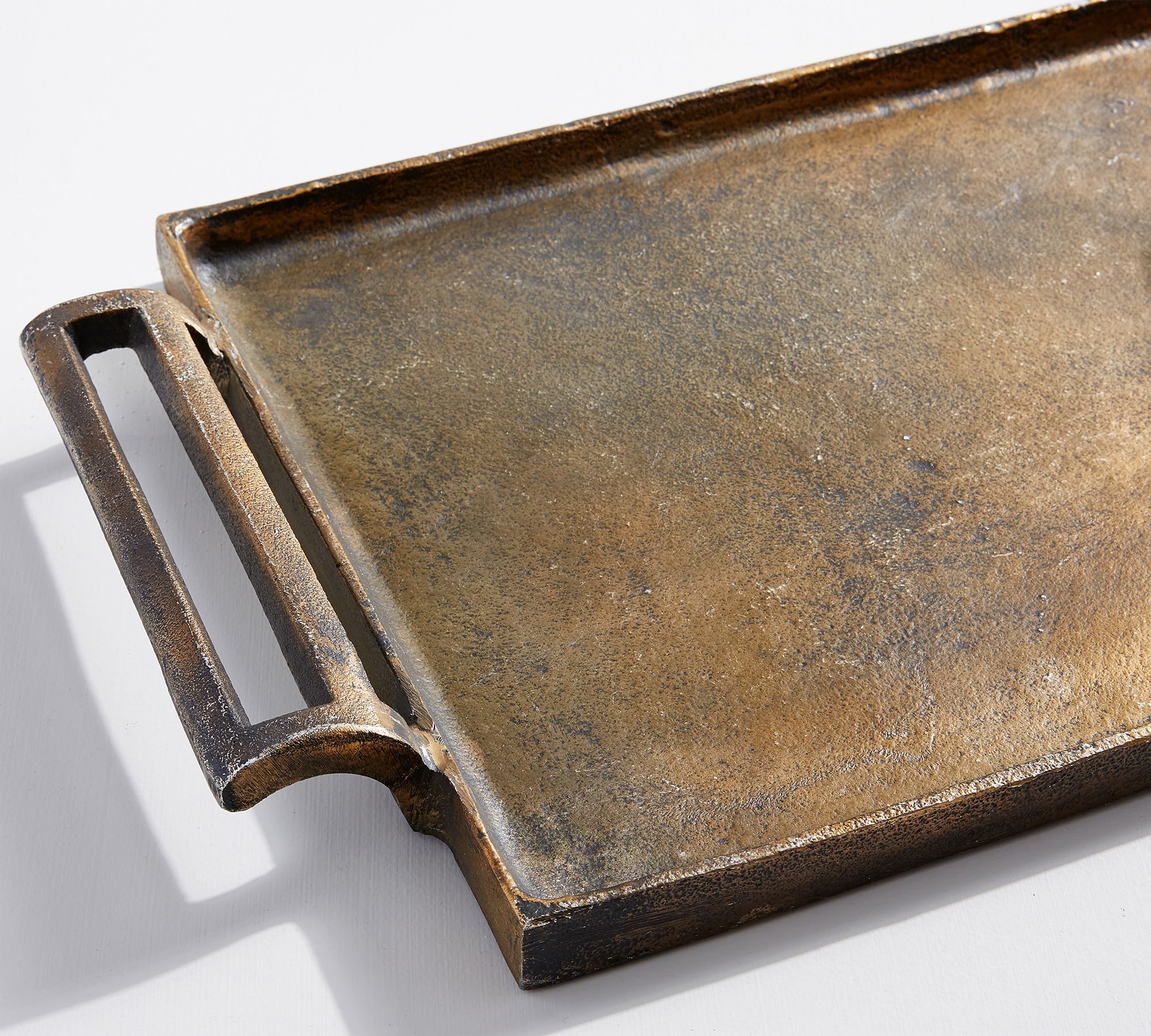 Antiqued Metal Decorative Tray