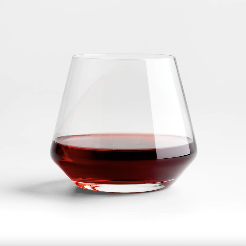 Tour Stemless Red Glasses
