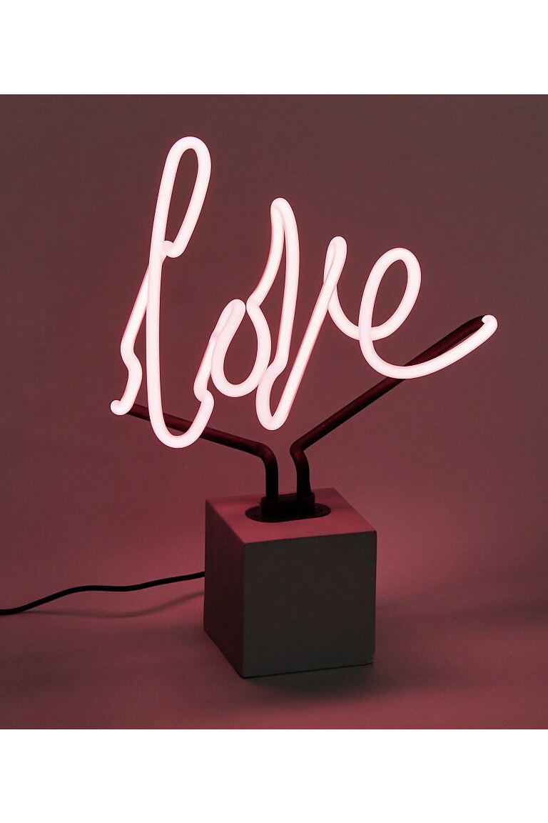 Love Concrete Base Neon Sign