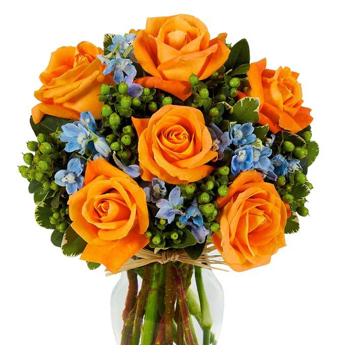 Sunny Orange Rose Bouquet