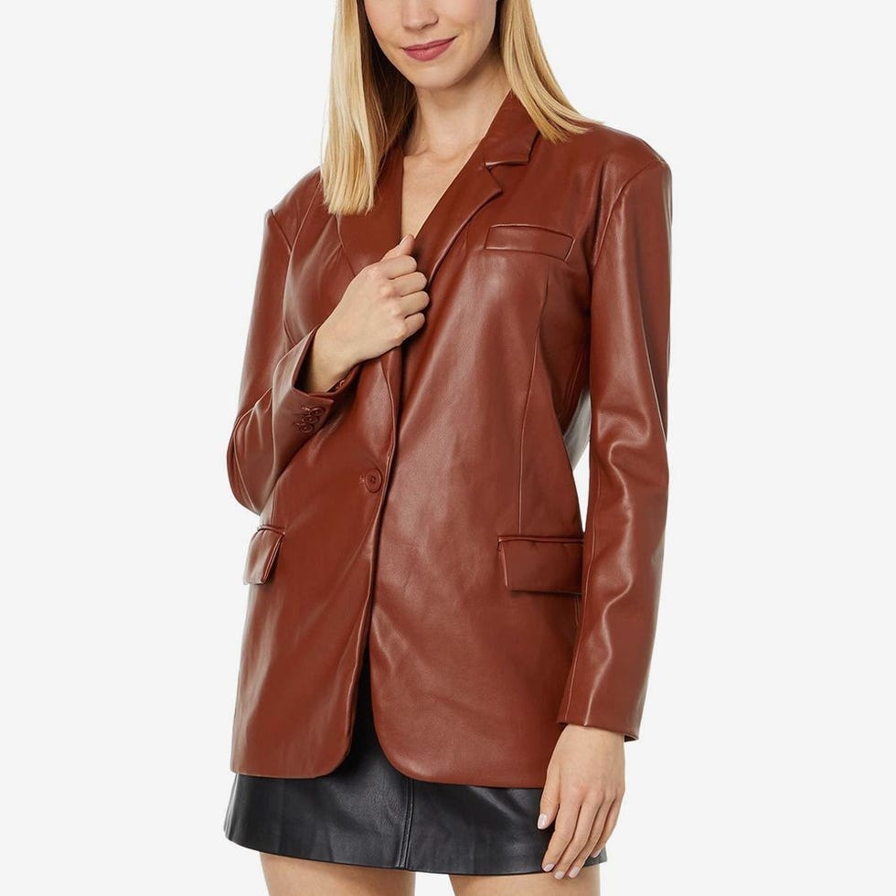 Leather Oversized Blazer 