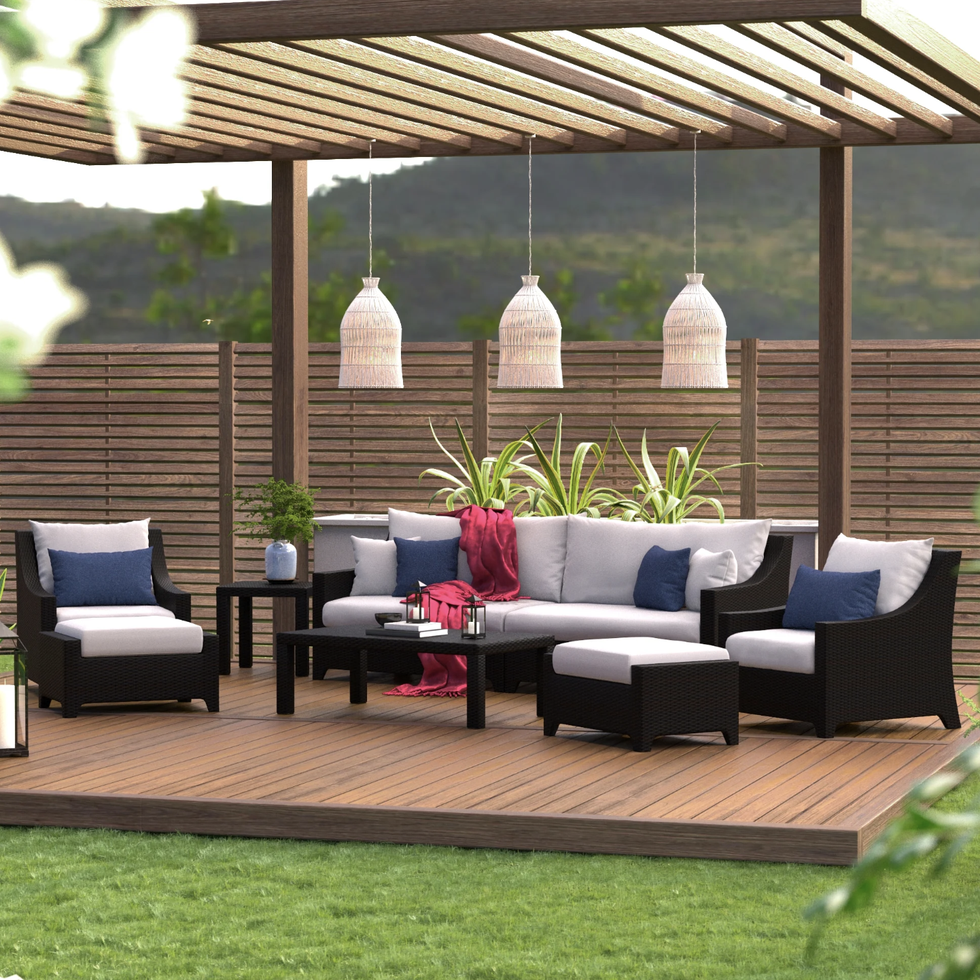 8-Piece Outdoor Sectional With Sunbrella Cushions