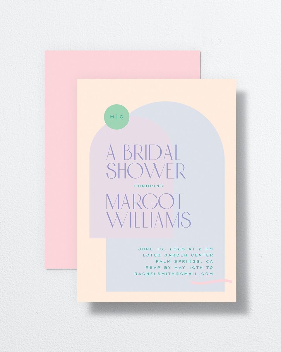 Pearlescent Shapes Bridal Shower Invitations