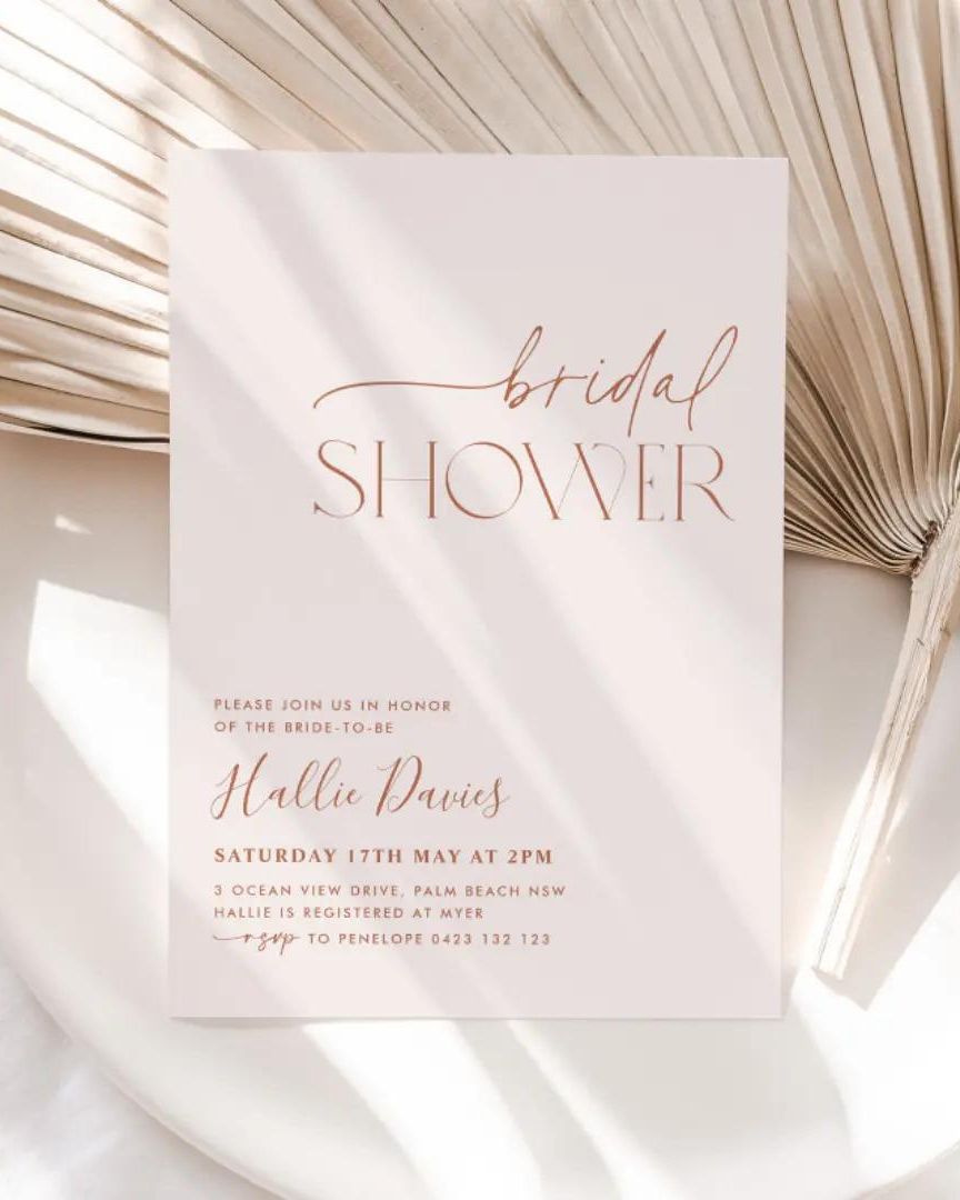 Minimal Boho Bridal Shower Invitations