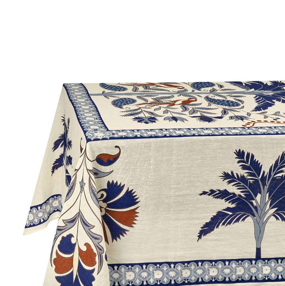 Suzani Amazonico Tasseled Linen-Blend Rectangular Tablecloth