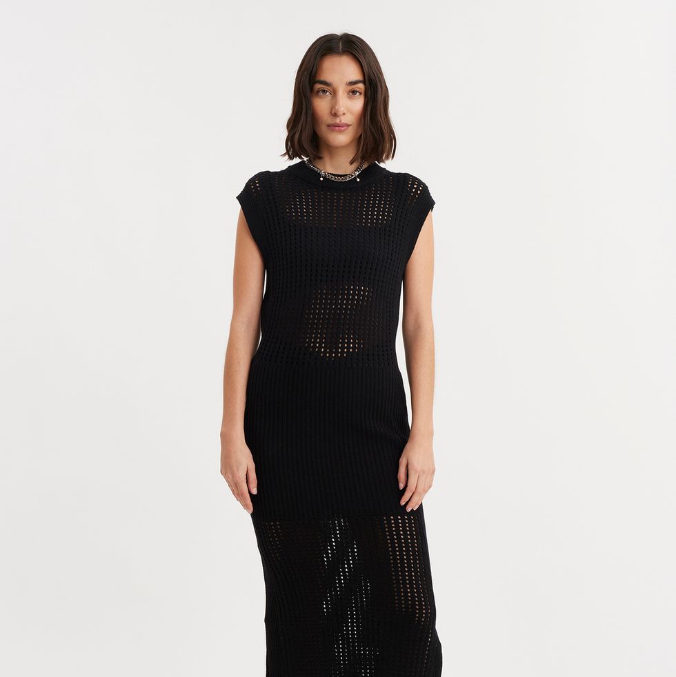 Solange Crochet Dress Black