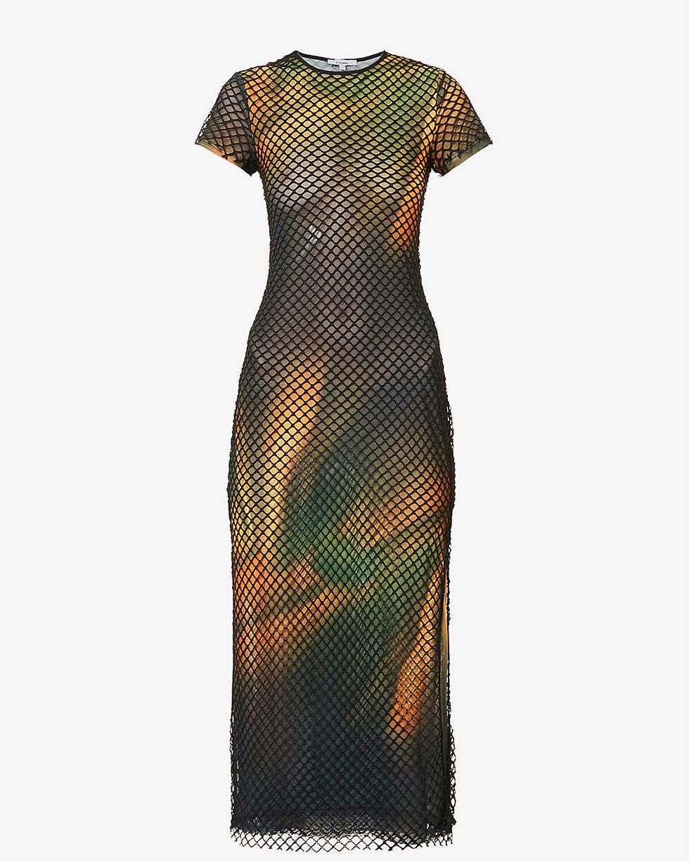 Billie graphic-print woven maxi dress