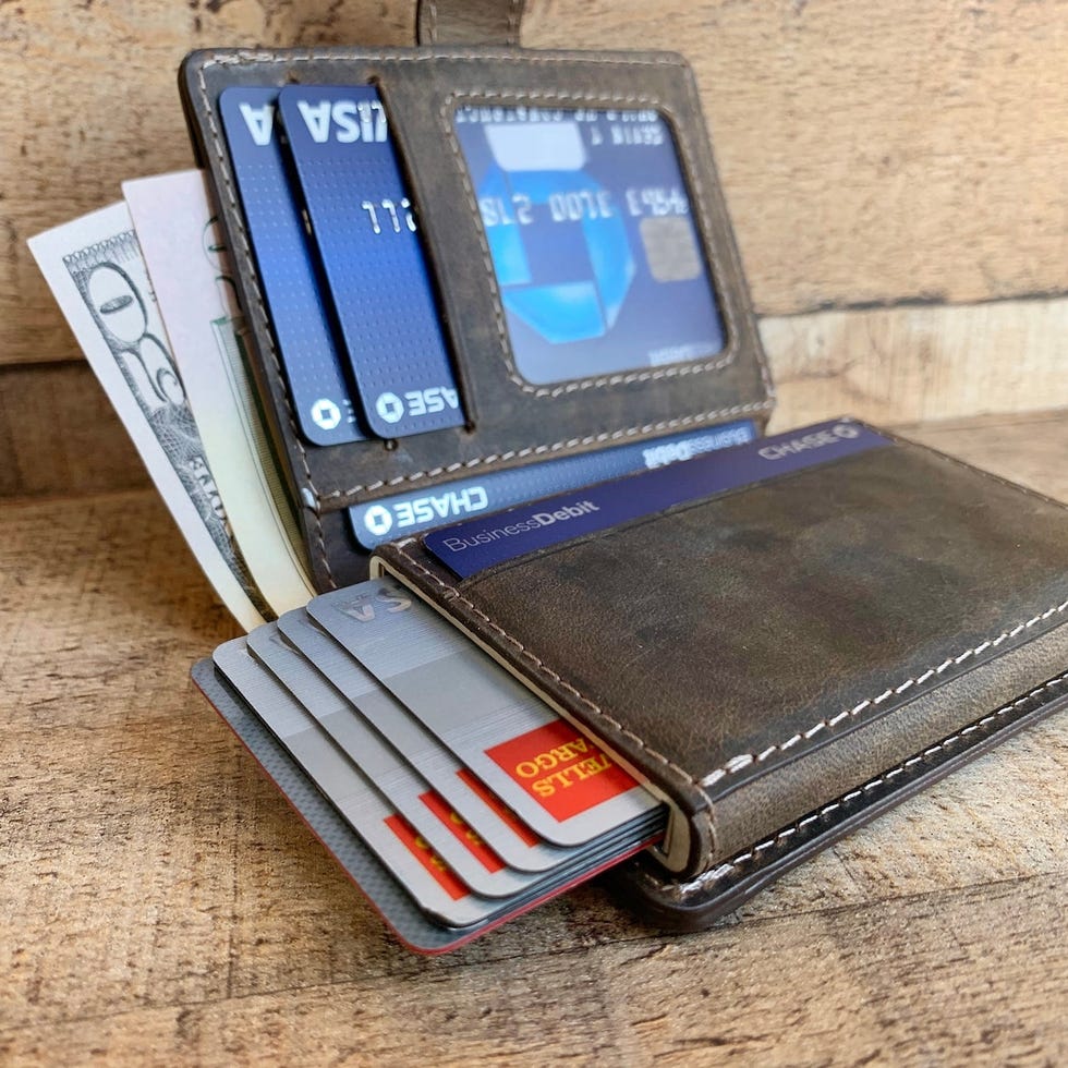 Antic Mocha Leather RFID-Blocking Wallet & Card Holder