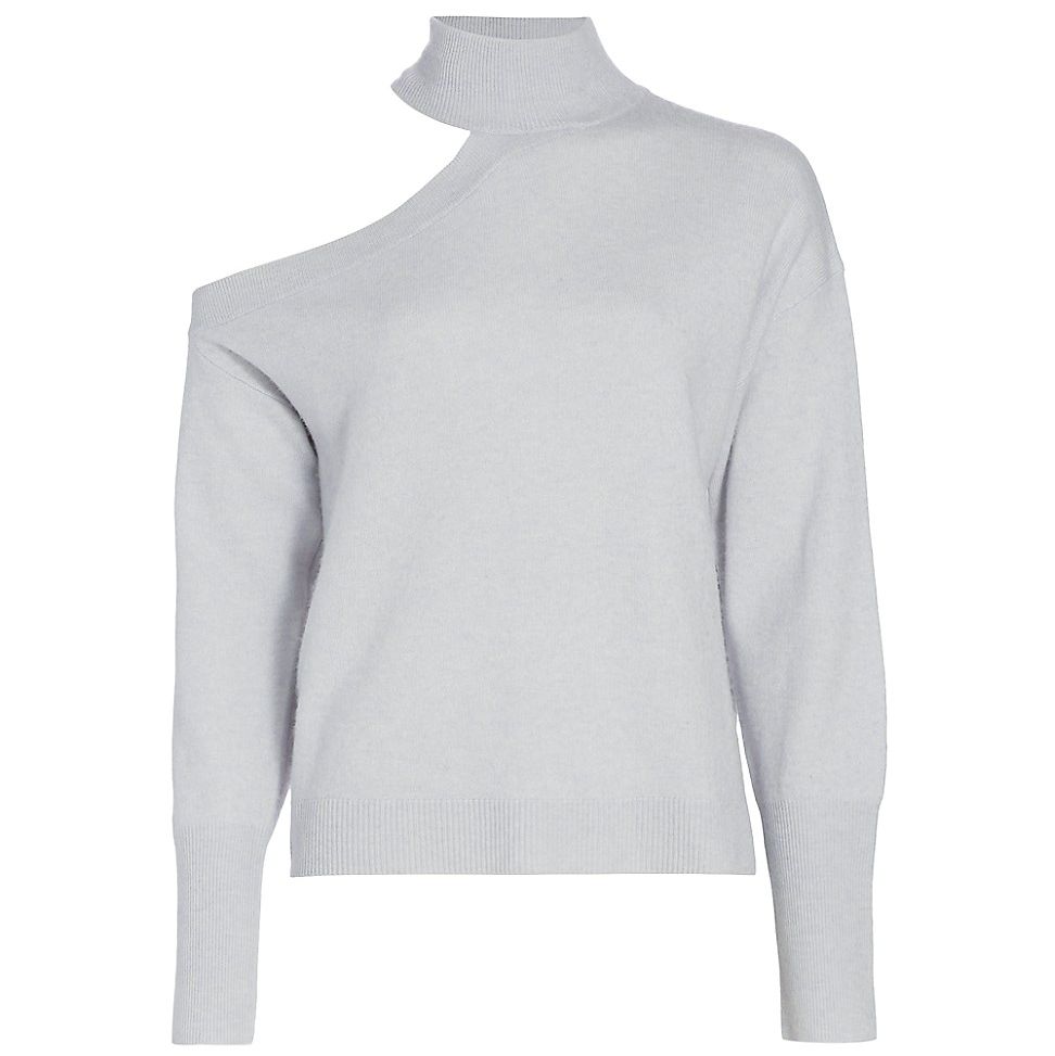 Cashmere Shoulder-Cutout Turtleneck Sweater