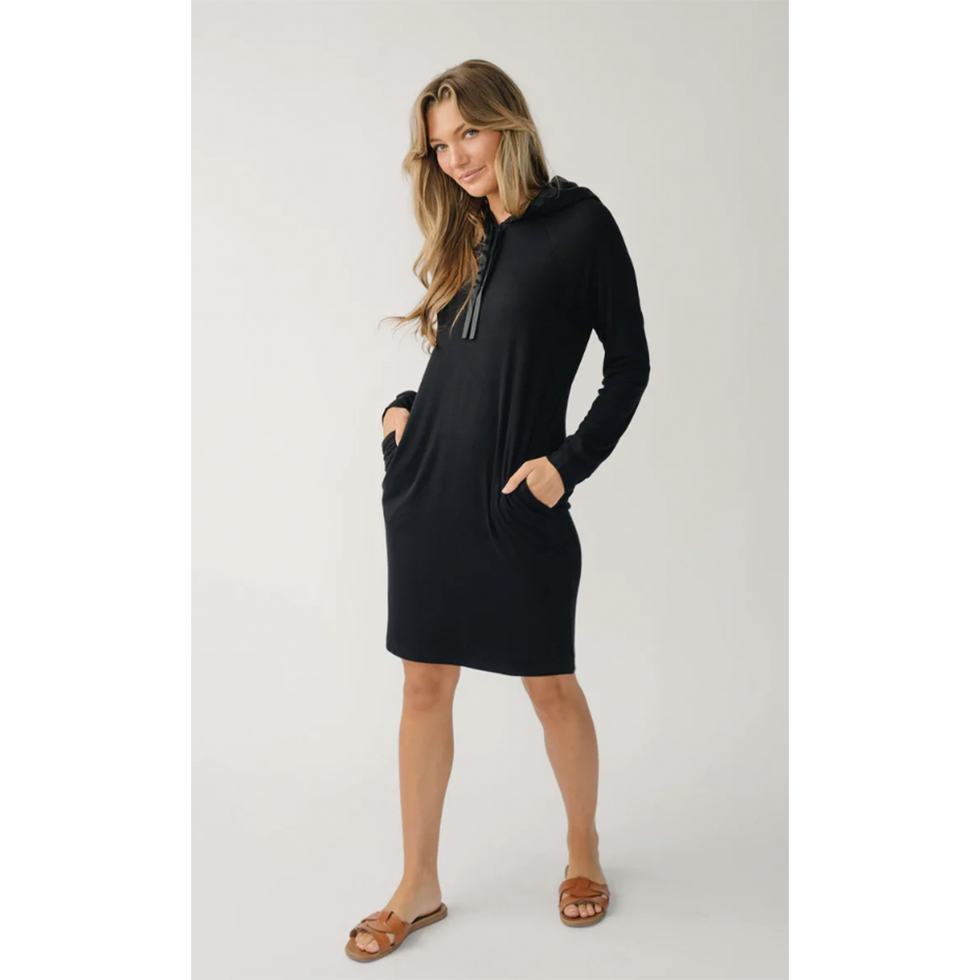 Women’s Rib-Knit Bamboo Hoodie Dress