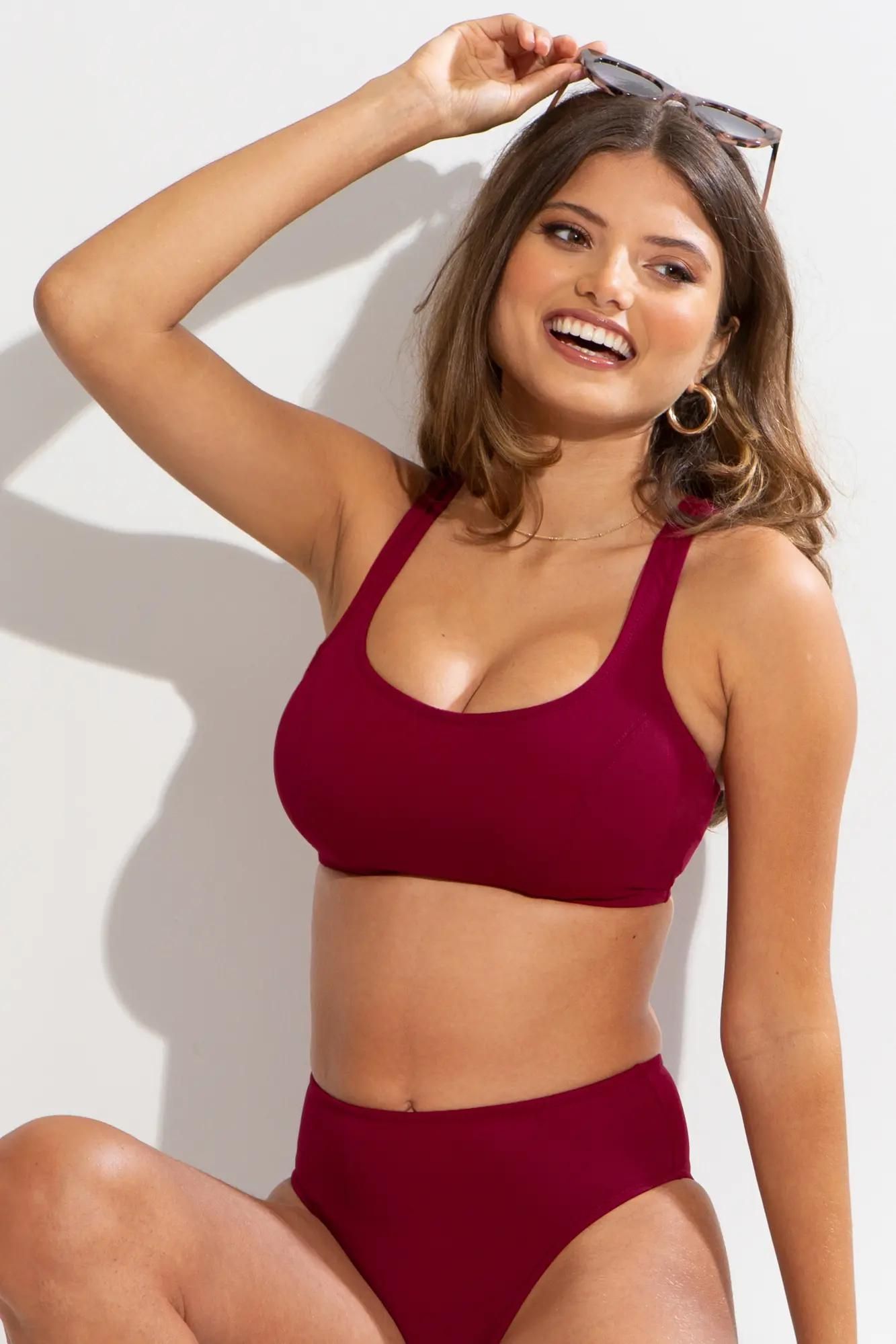 High neck bikini cheap top for large bust