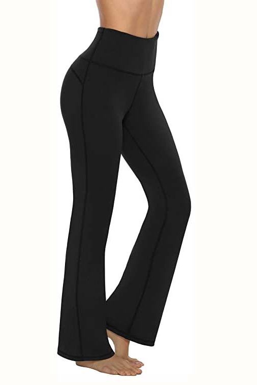 AFITNE Yoga Pants for Women High Waisted Tummy Control Athletic Leggings  with Pockets Workout Gym Yoga Pants Black - XL