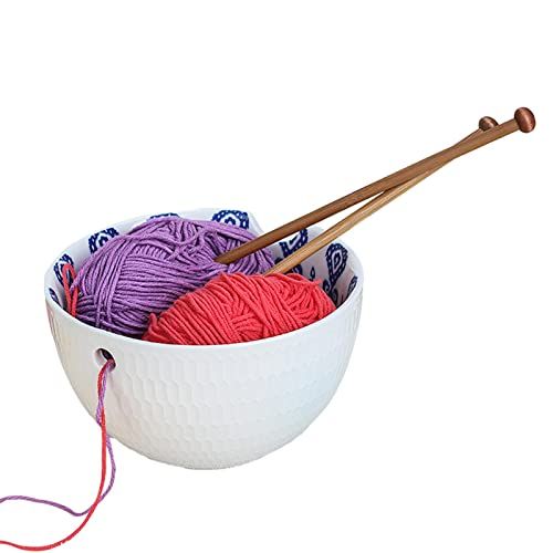 All-In-One Wooden Yarn Bowl-Multipurpose Knitting Tool Crochet